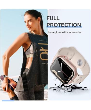 3-Pack Tensea Apple Watch Screen Protector Case for Series 8/7 41mm - Clear/Silver/Rose Gold - Tempered Glass Film with Hard PC Bumper - Ultra-Thin Guard for Women & Men - Buy Online on GoSupps.com