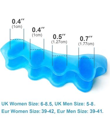 Bukihome Silicone Toe Spreader | 6 Hallux Correction Gel Toe Separators | Bunion Relief | Blue - Buy Online on GoSupps.com