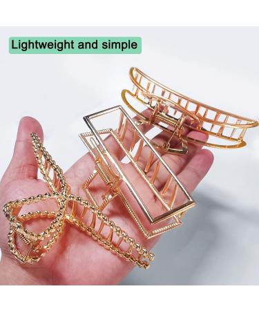 Shop Stylish 5-Piece Metal Hair Clips for Long and Thick Hair | Fashionable Gold Hair Accessories in 5 Unique Styles - Buy Online on GoSupps.com