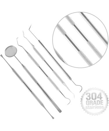 Premium 5-Piece Dental Care Set - Deep Tooth Cleaning Tools - Stainless Steel Dentist Kit for Personal Use - Buy Online on GoSupps.com