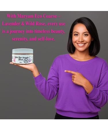 Maryam Eco Coarse Lavender & Wild Rose Bath Face & Hair Scrub | 100% Natural Moroccan Exfoliation Hydration & Relaxation for Radiant Skin & Healthy Hair | Made in Morocco | 120 g / 4.23 oz - Buy Online on GoSupps.com