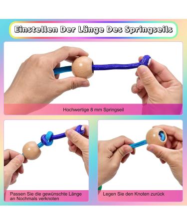 Rainbow Springs Rope 5m - Adjustable Jump Rope for Kids with Wooden Ball Handle | Perfect Gift for Children - Buy Online on GoSupps.com