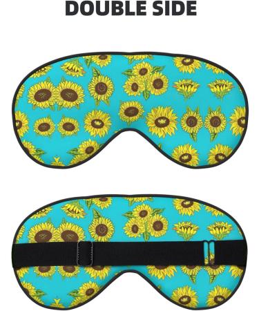 SSIMOO Sunflowers Pattern Print Eye Mask | Ultra-Soft Light-Blocking Sleep Mask for Comfort & Restful Sleep - International Shipping Available - Buy Online on GoSupps.com