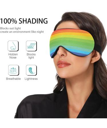 Haskirky Light Blocking Eye Mask - Breathable & Adjustable for Men and Women - Ideal for Travel, Yoga & Deep Sleep - Rainbow Design - Buy Online on GoSupps.com