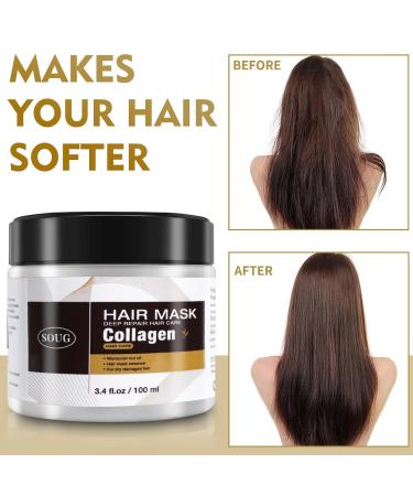 Collagen Hair Mask with Argan Oil - Deep Repair for Damaged Hair | 100ml x 2 | Perfect for Curly & Fine Hair - Buy Online on GoSupps.com
