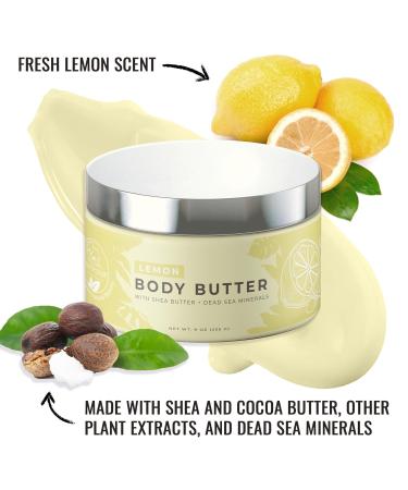 Natural Elephant Body Butter - Shea Butter Dead Sea Minerals & Vitamin E - Hydrating Cream Cruelty-Free Paraben-Free - 9 oz Lemon - Buy Online on GoSupps.com