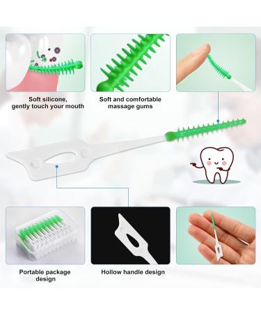 160PCS Interdental Brush Set - Zahrvia Silicone Dual-House Dental Stick & Portable Dental Flow for Effective Tooth Cleaning - Green - Buy Online on GoSupps.com