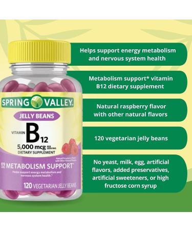 Spring Valley B12 Vitamins 5000 mcg 120 Jelly Beans - Energy Support - Fusion Shop Store Exclusive - Buy Online on GoSupps.com