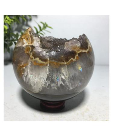 Gemstones and Crystals 650-750g Natural Stone and Crystal Agate Geode Quartz Sphere Home Furnishing Wedding Decoration Reiki Gift Natural Stone ERTEYIN