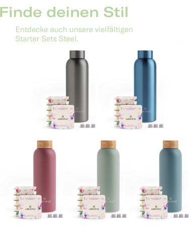 Waterdrop Starter Set Glass - 600ml Bottle + 18 Sugar-Free Microdrinks | 6 Fruity Varieties | Eco-Friendly & Carbon Dioxide Safe - Buy Online on GoSupps.com
