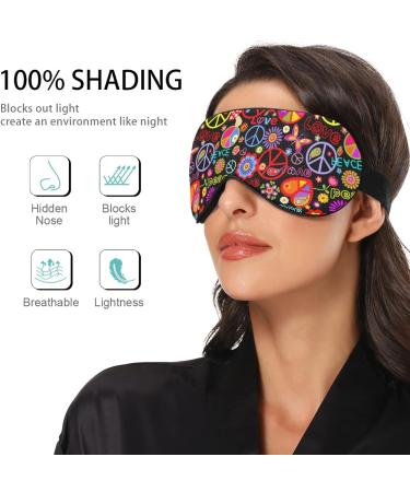 Xigua Breathable Sleeping Eye Mask | Cool Feeling Summer Blindfold for Rest | Elastic Contoured Cover for Men & Women | Travel Rainbow Peace Love Pattern - Buy Online on GoSupps.com