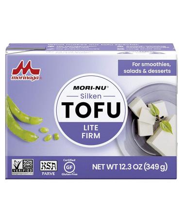 Mori-Nu Silken Tofu Lite Firm | Velvety Smooth and Creamy | Low Fat, Gluten-Free, Dairy-Free, Vegan, Made with Non-GMO soybeans, KSA Kosher Parve | Shelf-Stable | Provides protein | 12.3 oz x 12 Packs