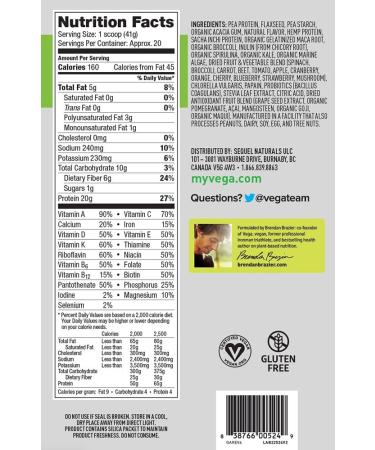 Vega One French Vanilla Nutritional Shake - Plant Based Vegan Protein Powder, Non-GMO, Gluten Free - 29.2 oz - Buy Online on GoSupps.com