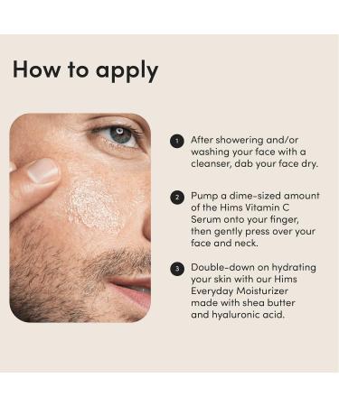 hims Vitamin C Serum for Men - Brightening Skin Toning Treatment - Highly Concentrated Citrus Scent - Vegan & Cruelty-Free - 1oz - Buy Online on GoSupps.com