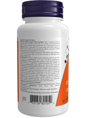 NOW Supplements 5-HTP 100mg Vegetable Capsules 60 Count - Buy Online on GoSupps.com