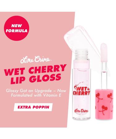Lime Crime Wet Cherry Lip Gloss Extra Poppin - Cherry Scented Lightweight Plumping Gloss for Non-Sticky, Long-Lasting Shine - Vegan Makeup - Buy Online on GoSupps.com