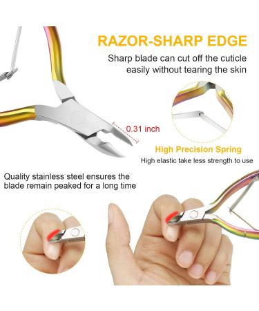 Rainbow Color Acrylic Nail Clipper Set for Salon & Home Manicure | Stainless Steel Trimmer & Pusher for False Nail Tips - Buy Online on GoSupps.com