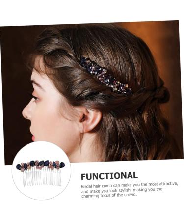 DOITOOL wedding hair crown pearl bride comb bridal hair comb wild diamond European and American water bottle lid seal colored diamond wedding hair side comb vintage hair - Buy Online on GoSupps.com
