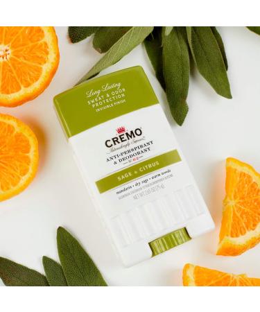 Cremo Anti-Perspirant & Deodorant No. 02 Sage & Citrus - 2.65 oz | Long-Lasting Protection - Buy Online on GoSupps.com