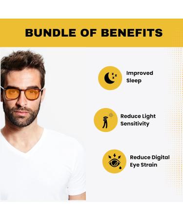 Vyzia Blue Light Blocking Glasses - Reduce Eyestrain Improve Sleep Anti-Glare & UV Protection for Gaming Reading & Nighttime Use - Buy Online on GoSupps.com