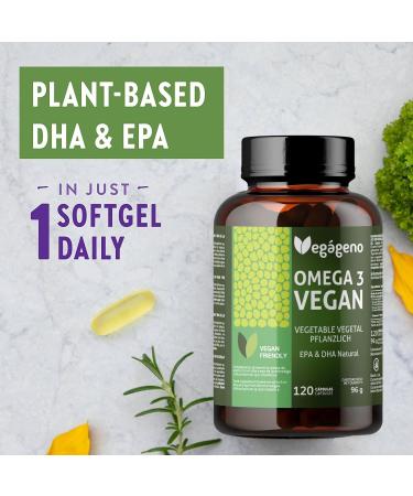 OMEGA 3 VEGAN - Seaweed Oil 2000MG of plant origin. High concentration of 600mg DHA and 300mg of EPA per daily dose. 100% natural. Gluten free. Non-GMO. Vegan compatible - Buy Online on GoSupps.com