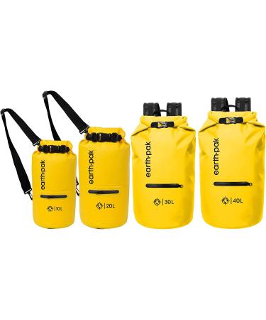 Earth Pak- Waterproof Dry Bag with Front Zippered Pocket Keeps Gear Dry for Kayaking  Beach  Rafting  Boating  Hiking  Camping and Fishing with Waterproof Phone Case 10L Yellow - Buy Online on GoSupps.com