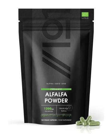 Organic Alfalfa 1200mg - Pure & Potent Powder Certified Organic Non GMO Gluten Free Halal 120 Vegan Capsules - Buy Online on GoSupps.com