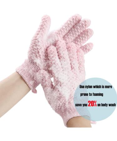 JASSINS Bath Exfoliating Gloves | Double Exfoliation for Dead Skin Removal | 1 Pair (Pink) - Buy Online on GoSupps.com