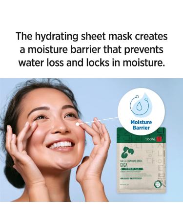 Soo AE Hanbang Cica Facial Mask - 12 EA | Soothing & Calming Korean Skincare Mask - Shop Internationally - Buy Online on GoSupps.com
