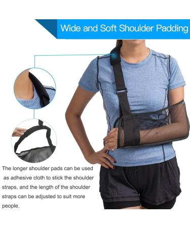 Mesh Arm Shoulder Sling | Medical Shoulder Immobilizer for Shower | Adjustable Arm Brace for Torn Rotator Cuff Injury | Unisex Right & Left Arm Support - Buy Online on GoSupps.com
