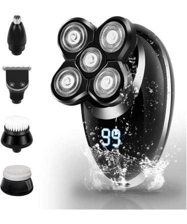 KouRy Portable Shavers for Men- Electric Razor for Men with LED Display Faster-Charging 5D Floating Waterproof Electric Shaver for Men with Hair Clippers Nose Hair Trimmer