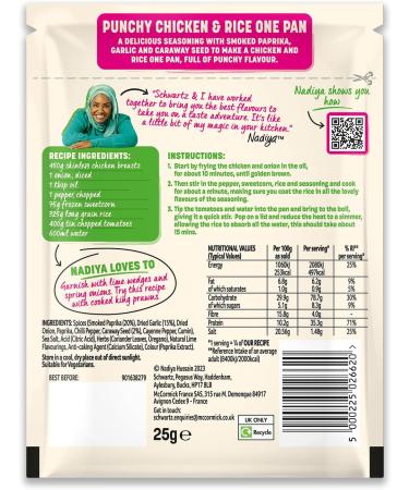 Schwartz x Nadiya Punchy Chicken & Rice One Pan Recipe Mix 25g - Buy Online on GoSupps.com