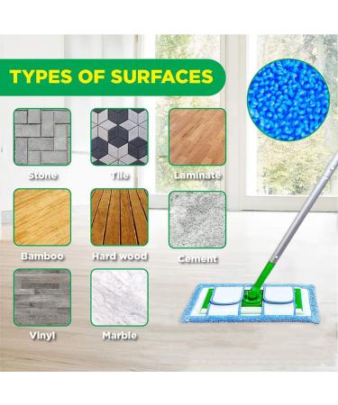 Klaqian 4 Pack Reusable Microfiber Mop Pads for Swiffer Sweeper | 10-12 Inch Flat Mop | Upgraded Wet Dry Cleaning Pads for Hard-Floor - Buy Online on GoSupps.com
