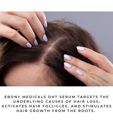 Ebony Medicals DHT Blocker Hair Growth Serum | Hair Loss Supplement for Natural Regrowth & Fine Hair Thickening - 2 fl oz - Buy Online on GoSupps.com