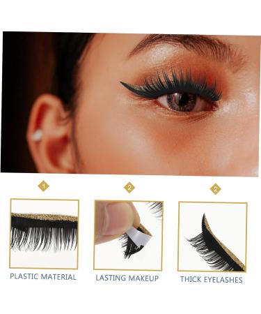 POPETPOP 4 pairs Girls Shiny Reusable Line Decal Adhesive Lash Glitter Liners with Eye for Decals Women 4x1.5cm Gloden - Buy Online on GoSupps.com