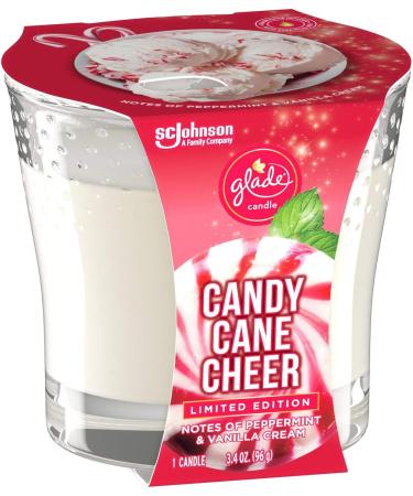 Glade Jar Candles | Essential Oil Infused Air Fresheners | Multiple Scents Available - Candy Cane Cheer & Peppermint - 3.4 Oz - Buy Online on GoSupps.com