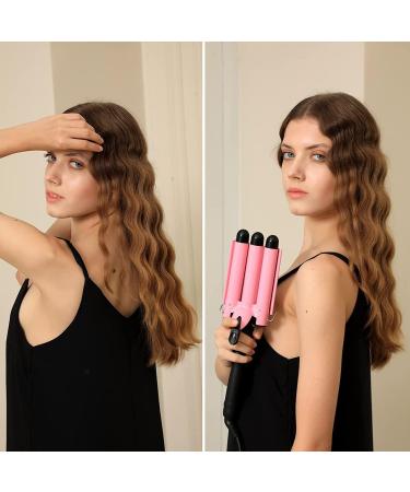 Lockenstab 3 Barrels Wave Iron - 25mm Curls Adjustable Temperature Ceramic Coating - Quick Heating Large Wave for All Hair Types - Red - Buy Online on GoSupps.com