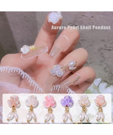 Shop K2365 Art Accessories - 3D Nail Jewelry Pearl Pendants & Aurora Flower Art Supplies | International Shipping Available - Buy Online on GoSupps.com