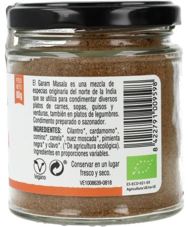  Vegetalia Garam Organic Vegetable Masala Powder 80g - Buy Online on GoSupps.com