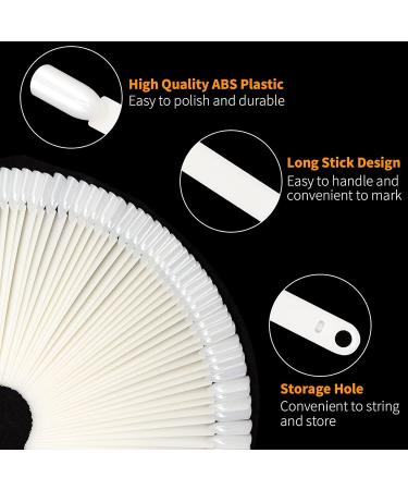 Melliex 100 Nail Display Tips - Transparent & Natural Nail Art Sticks for Presentation & Practice - Buy Online on GoSupps.com