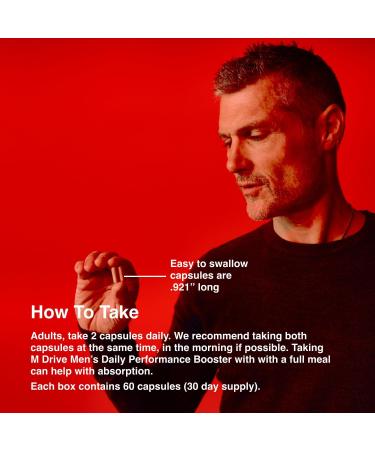 Mdrive Men's Daily Performance Complex Support Supplement for Men - Ashwaghanda Tongkat Ali Ginseng Maca & Vitamin D 60 Capsules 30 Day Supply - Buy Online on GoSupps.com