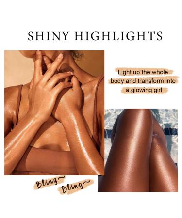 Shimmer Body Oil Highlighter - Waterproof Luminizer for Face & Body (01 Pearl White) - Buy Online on GoSupps.com