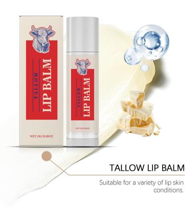  homomdy Tallow Lip Balm Long Nourishing Moisturizing Treatment for Dry and Chapped Lips Repairing Fine Lines Attenuation Natural Soothing and Soothing (3pcs) - Buy Online on GoSupps.com