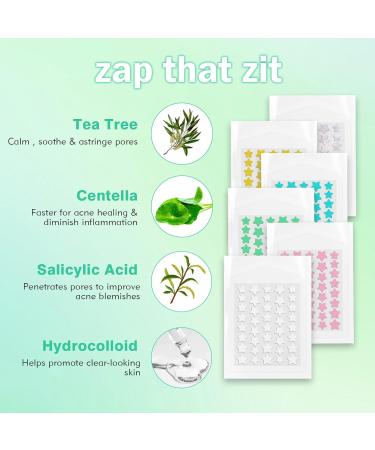 Star Pimple Patches (240 Counts) - Hydrocolloid Acne Dots with Tea Tree Oil in 3 Sizes & 6 Colors for Effective Blemish Removal - Buy Online on GoSupps.com