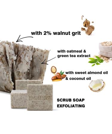 Men's Handmade Natural Soap Bar Set - 6Pcs Cleansing & Moisturizing Bars for All Skin Types | Leather, Sandalwood, Cedar, Bay Rum Scents | Exfoliating Scrub Soap Gift Set - Buy Online on GoSupps.com