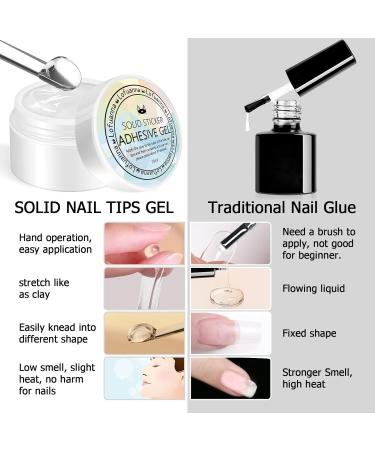 Lofuanna 15g Solid Gel Glue for Nail Tips | Nail Art Rhinestone Adhesive | Press on Nails UV/LED | 3D Sculpture Gel Mold | DIY Nail Design Kit (2Pcs) - Buy Online on GoSupps.com