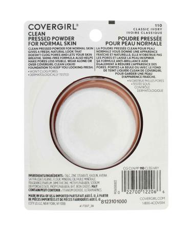 Covergirl Clean Pressed Powder Classic Ivory 0.39 oz - Single Pack - Buy Online on GoSupps.com