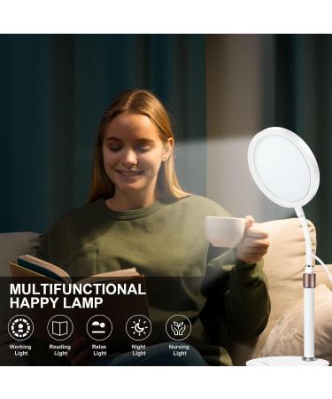 Happy Lamp 10000 Lux Desk Sun Lamp with 360 Adjustable Gooseneck & 3 Colors & 10 Brightness Levels for Reading/Office/Home small - Buy Online on GoSupps.com