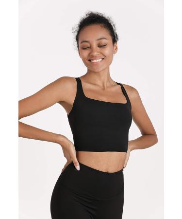 Romansong Padded Criss-Cross Back Tank Top | Women's Strappy Yoga Sports Bra - Black, Medium - Buy Online on GoSupps.com
