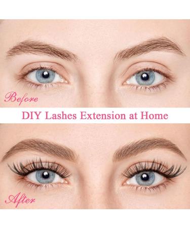 Poiuyoiu 40D False Eyelash Extensions | Reusable Cluster Lashes 8-16mm | Wispy Individual Eyelashes DIY - Buy Online on GoSupps.com